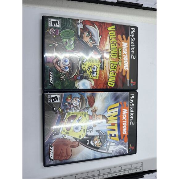 Nicktoons: Battle for Volcano Island & Unite Bundle PS2 PlayStation 2 CIB Tested - Picture 1 of 3